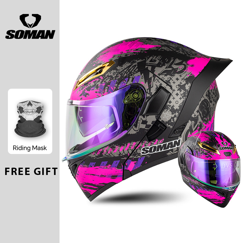 Unisex DOT Approved Dual Visor - Dual Visor Motorcycle Racing Helmet review and price